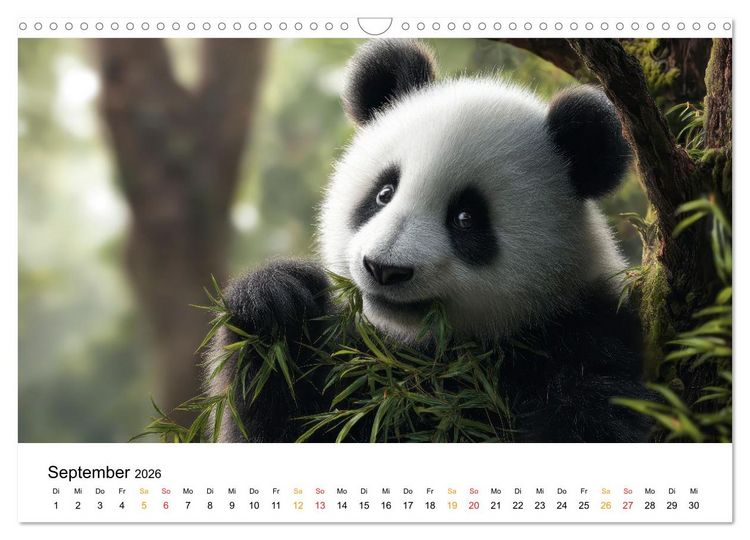 Produktbild: Panda - die Stimme der Wildnis (Wandkalender 2026 DIN A3 quer), CALVENDO Monatskalender