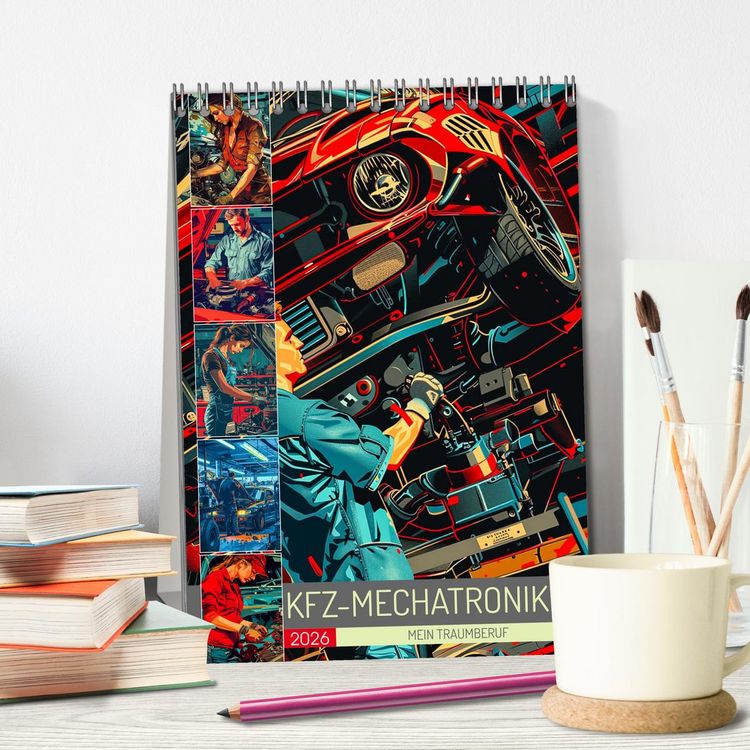 Produktbild: KFZ-Mechatroniker - Mein Traumberuf (Tischkalender 2026 DIN A5 hoch), CALVENDO Monatskalender