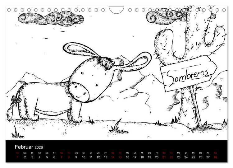 Produktbild: Bezaubernde Mini-Monster - Ein Ausmal-Kalender (Wandkalender 2026 DIN A4 quer), CALVENDO Monatskalender