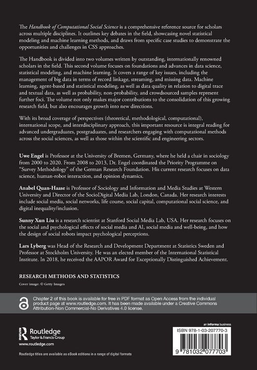 Produktbild: Handbook of Computational Social Science, Volume 2