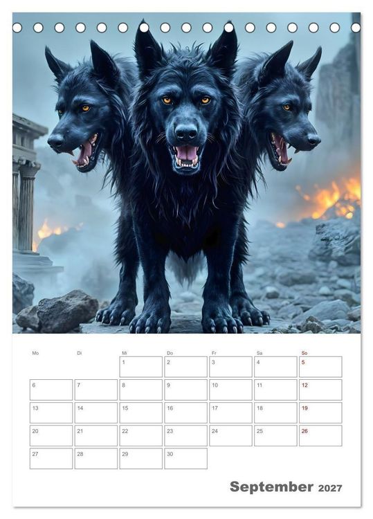 Produktbild: Gesch&ouml;pfe der griechischen Mythologie - Eine KI-Welt der griechischen G&ouml;tter, Kreaturen und Abenteurer (Tischkalender 2027 DIN A5 hoch), CALVENDO Monatskalender