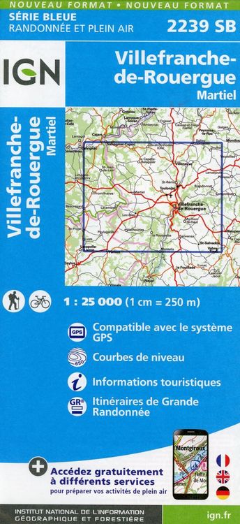 Produktbild: Villefranche-de-Rouergue.Martiel 1:25000
