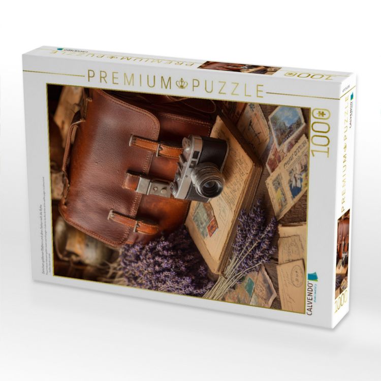 Produktbild: CALVENDO Puzzle Zwischen goldenen Bl&auml;ttern und alten Seiten reift die Ruhe | 1000 Teile Lege-Gr&ouml;&szlig;e 64x48cm Foto-Puzzle f&uuml;r gl&uuml;ckliche Stunden