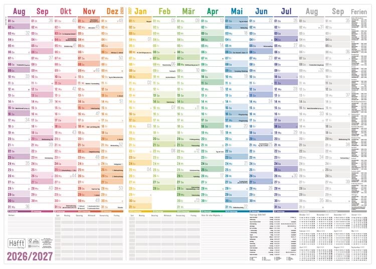 Produktbild: Wandkalender Schuljahr 26/27