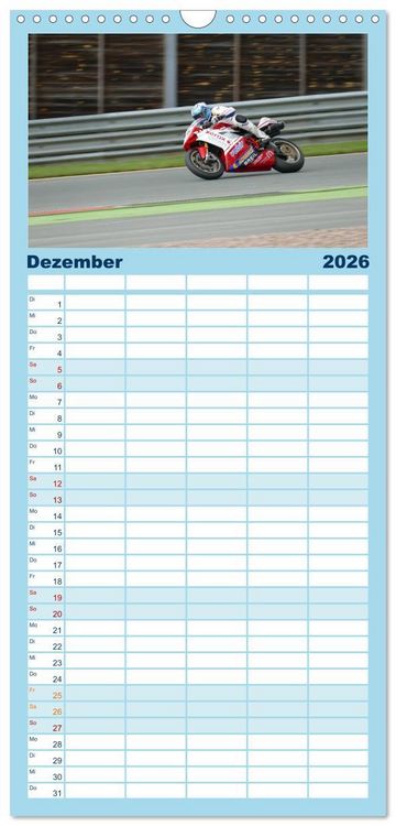 Produktbild: Familienplaner 2026 - Sachsenring Classic mit 5 Spalten (Wandkalender, 21 x 45 cm) CALVENDO