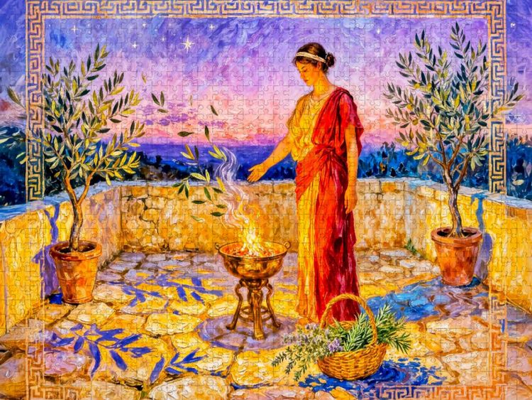Produktbild: CALVENDO Puzzle Hestia - G&ouml;ttin des Herds | 1000 Teile Lege-Gr&ouml;&szlig;e 64x48cm Foto-Puzzle f&uuml;r gl&uuml;ckliche Stunden