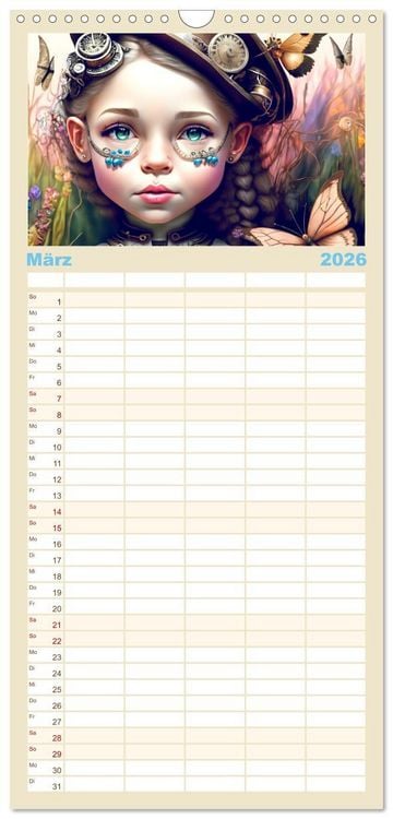 Produktbild: Familienplaner 2026 - Kleine Steampunk Stars mit 5 Spalten (Wandkalender, 21 x 45 cm) CALVENDO