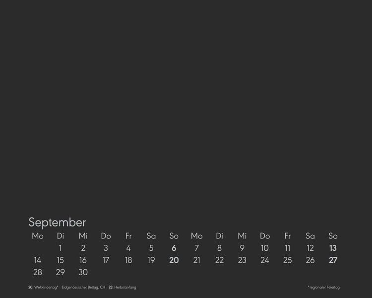 Produktbild: Kreativ-Kalender Tischaufsteller quer schwarz 2026 - Kreativ-Kalender - DIY-Kalender - Kalender zum Basteln - Tischkalender - 20x16