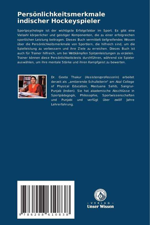 Produktbild: Pers&ouml;nlichkeitsmerkmale indischer Hockeyspieler