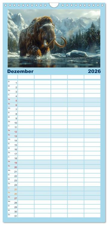 Produktbild: Familienplaner 2026 - Reise in die Urzeit mit 5 Spalten (Wandkalender, 21 x 45 cm) CALVENDO