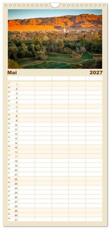 Produktbild: Familienplaner 2027 - Marokko: Marrakesch, Atlas, Sahara, F&egrave;s mit 5 Spalten (Wandkalender, 21 x 45 cm) CALVENDO
