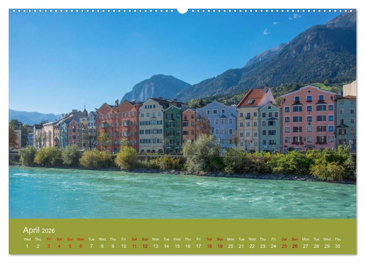 Produktbild: Innsbruck - Austria&lsquo;s capital of the alps (High Quality Premium Wall Calendar 2026 DIN A2 landscape),CALVENDO 12 Month Wall Calendar