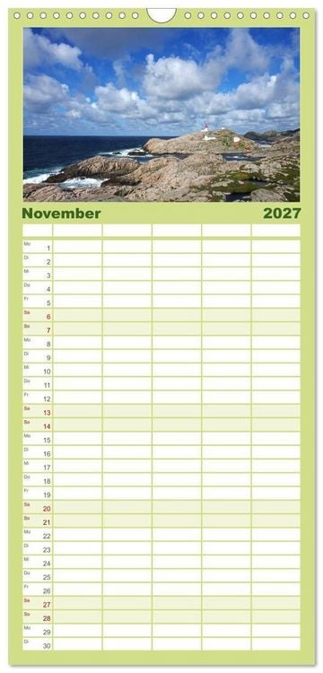 Produktbild: Familienplaner 2027 - Norwegen PUR mit 5 Spalten (Wandkalender, 21 x 45 cm) CALVENDO