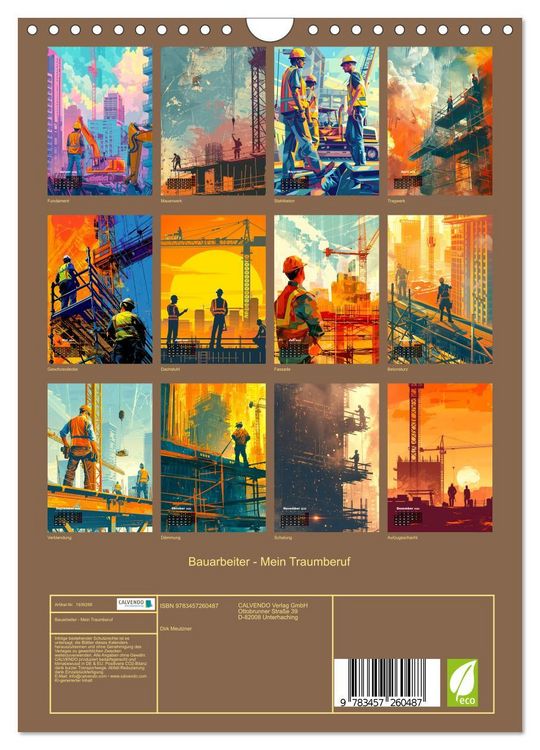Produktbild: Bauarbeiter - Mein Traumberuf (Wandkalender 2026 DIN A4 hoch), CALVENDO Monatskalender