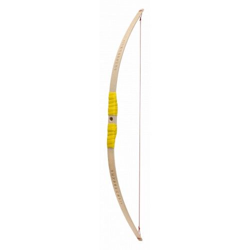 Produktbild: BestSaller 1273 - Kinder-Bogen mit Loch inkl. 3 Pfeilen, Buchenholz, 80cm, Holz-Bogen, Griff mit gelber Kunststoffwickelung