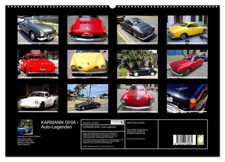 Produktbild: KARMANN GHIA - Auto-Legenden (hochwertiger Premium Wandkalender 2026 DIN A2 quer), Kunstdruck in Hochglanz