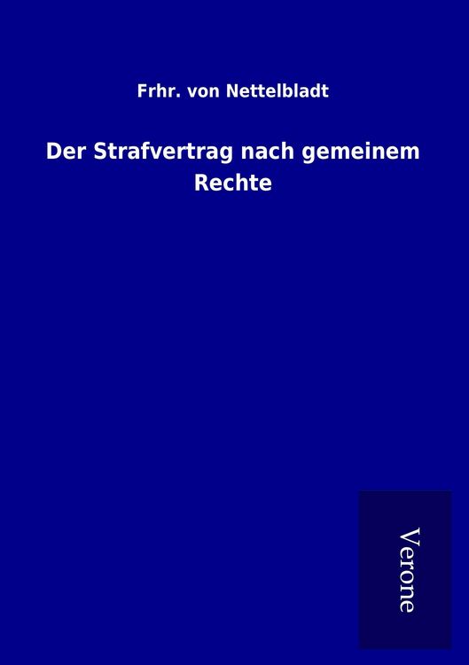Produktbild: Der Strafvertrag nach gemeinem Rechte