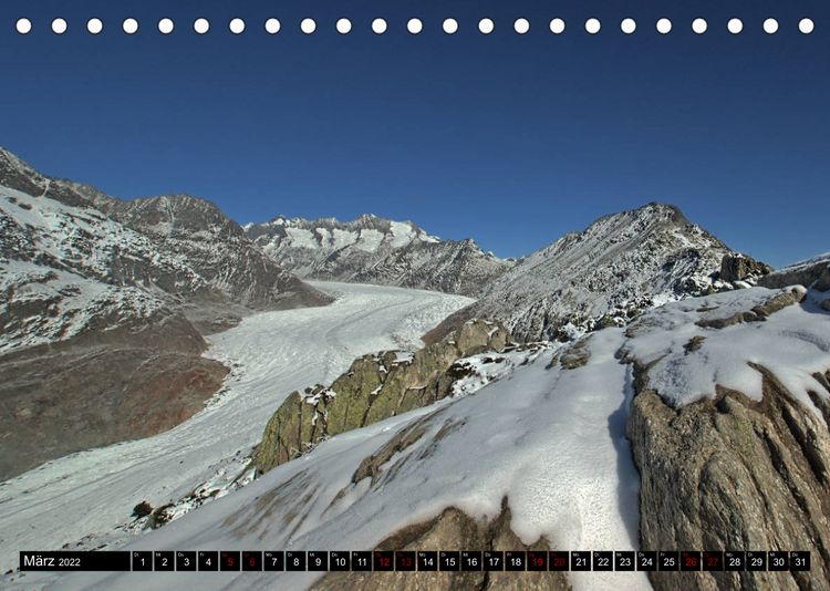Produktbild: Aletschgletscher - Gr&ouml;&szlig;ter und l&auml;ngster Gletscher der Alpen (Tischkalender 2022 DIN A5 quer)