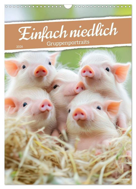 Produktbild: Einfach niedlich - Gruppenportraits (Wandkalender 2026 DIN A3 hoch), CALVENDO Monatskalender