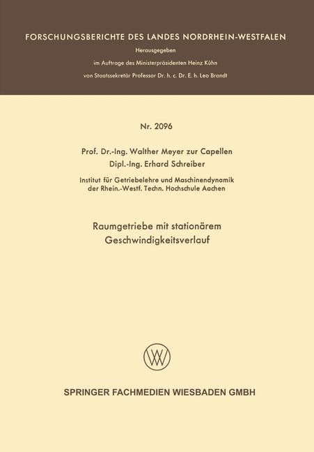 Produktbild: Raumgetriebe mit station&auml;rem Geschwindigkeitsverlauf