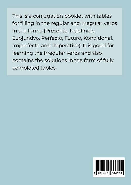 Produktbild: Spanish conjugation booklet