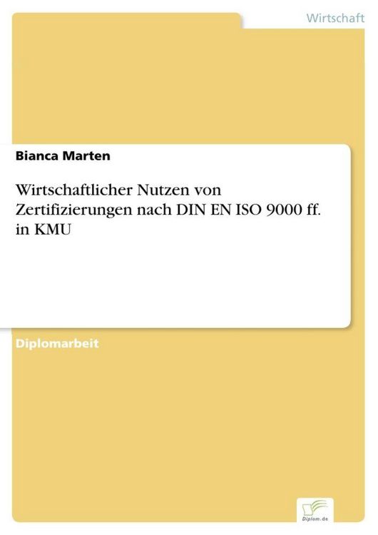 Produktbild: Wirtschaftlicher Nutzen von Zertifizierungen nach DIN EN ISO 9000 ff. in KMU