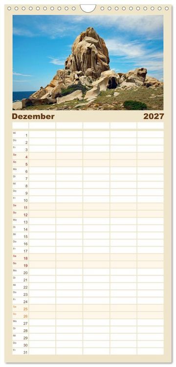 Produktbild: Familienplaner 2027 - Traumhaftes Sardinien mit 5 Spalten (Wandkalender, 21 x 45 cm) CALVENDO
