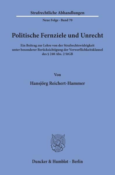 Produktbild: Politische Fernziele und Unrecht.