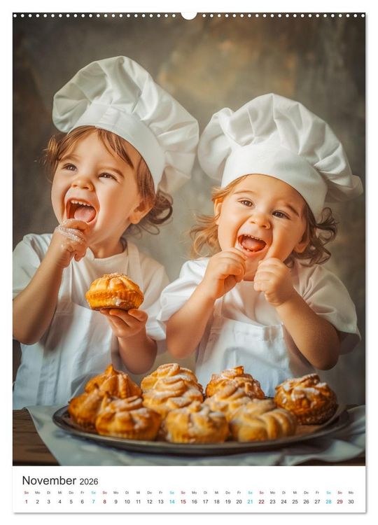Produktbild: Backen mit Kids (hochwertiger Premium Wandkalender 2026 DIN A2 hoch), Kunstdruck in Hochglanz