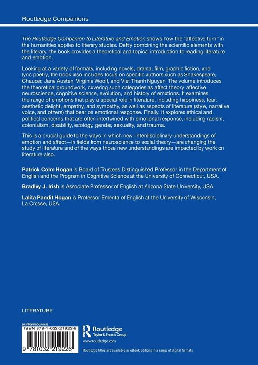 Produktbild: The Routledge Companion to Literature and Emotion