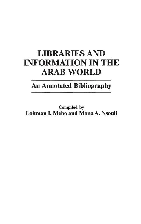 Produktbild: Libraries and Information in the Arab World