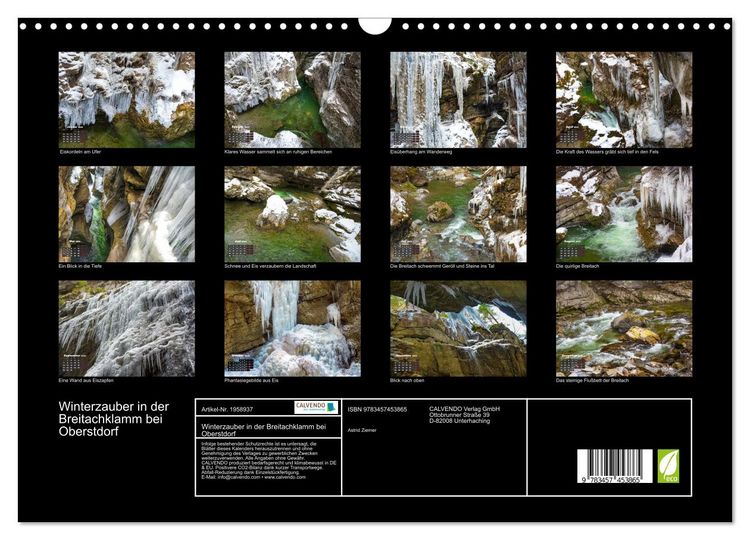 Produktbild: Winterzauber in der Breitachklamm bei Oberstdorf (Wandkalender 2026 DIN A3 quer), CALVENDO Monatskalender