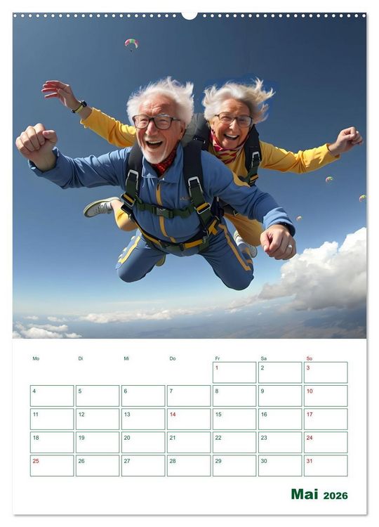 Produktbild: Alt, aber oho - Graue Haare, bunte Abenteuer (Wandkalender 2026 DIN A2 hoch), CALVENDO Monatskalender