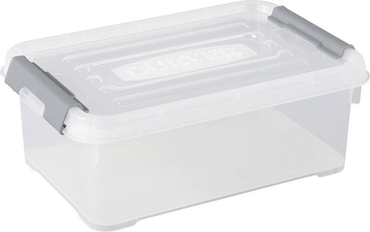 Produktbild: Curver 243810 Aufbewahrungsbox HANDY stapelbar (L x B x H) 294 x 194 x 110 mm Transparent, Silber 1 St.
