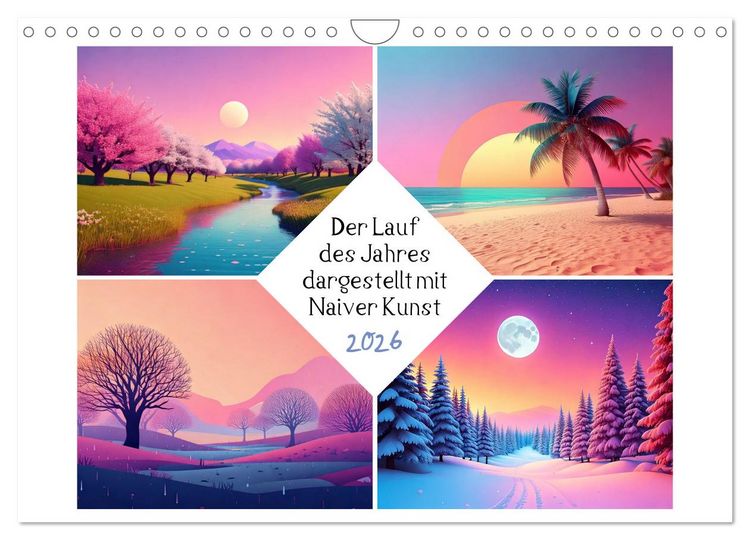 Produktbild: Der Lauf des Jahres dargestellt mit Naiver Kunst (Wandkalender 2026 DIN A4 quer), CALVENDO Monatskalender