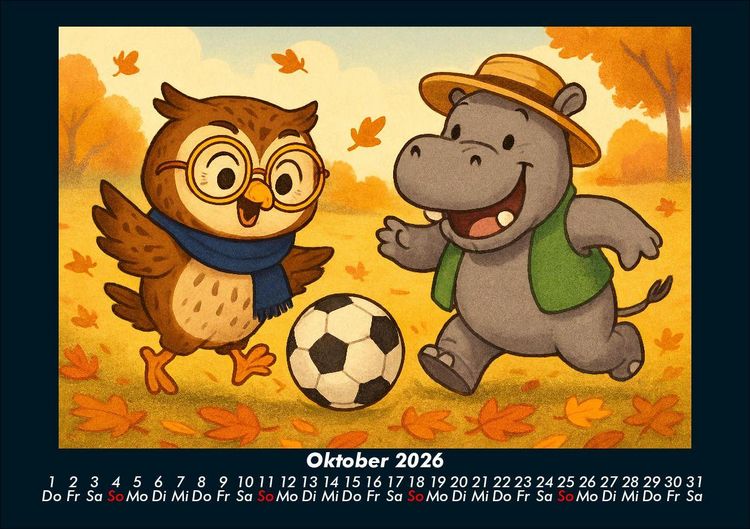 Produktbild: Ollie & Sash - Sportliche Abenteuer 2026 Fotokalender DIN A5