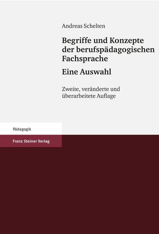 Produktbild: Begriffe und Konzepte der berufsp&auml;dagogischen Fachsprache - Eine Auswahl