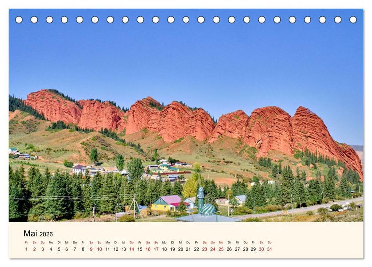 Produktbild: Kirgistan - Traumhafte Landschaften (Tischkalender 2026 DIN A5 quer), CALVENDO Monatskalender
