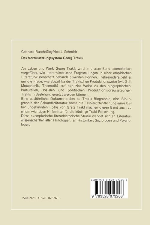 Produktbild: Das Voraussetzungssystem Georg Trakls