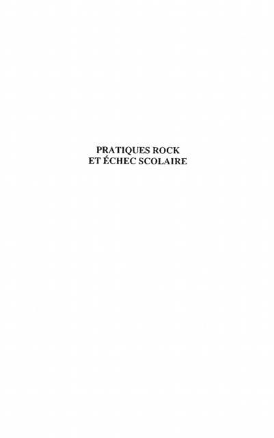 Produktbild: Pratiques Rock Et Echec Scolaire