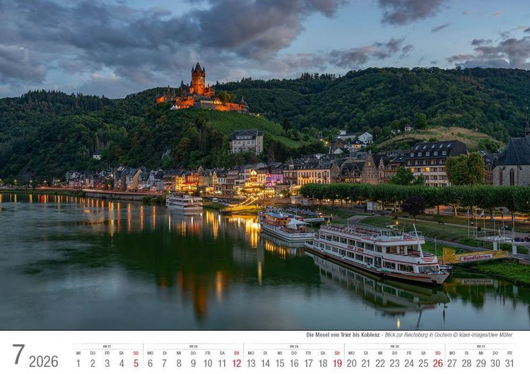 Produktbild: Mosel von Trier bis Koblenz 2026 Bildkalender A4 quer, spiralgebunden