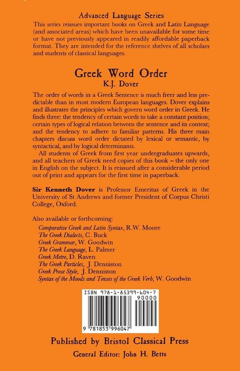 Produktbild: Greek Word Order