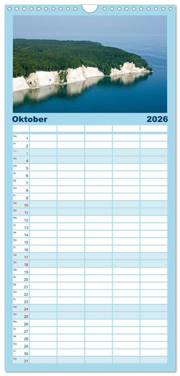 Produktbild: Familienplaner 2026 - Ostseeinseln R&uuml;gen, Hiddensee, Ummanz mit 5 Spalten (Wandkalender, 21 x 45 cm) CALVENDO