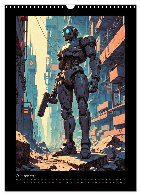 Produktbild: Cybertronic Chaos: Anime-inspirierte KI- Charaktere (Wandkalender 2026 DIN A3 hoch), CALVENDO Monatskalender