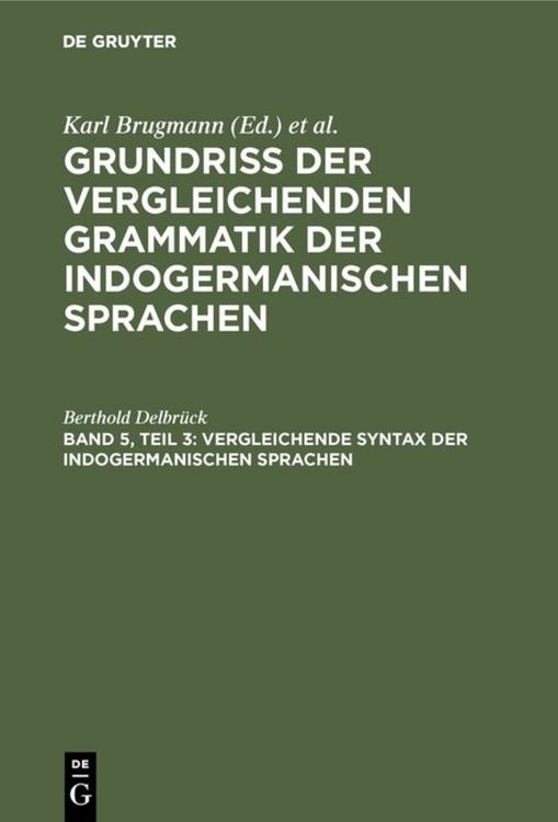 Produktbild: Vergleichende Syntax der indogermanischen Sprachen