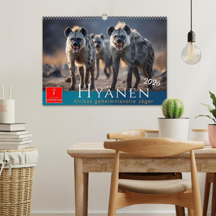 Produktbild: Hy&auml;nen - Afrikas geheimnisvolle J&auml;ger (Wandkalender 2026 DIN A3 quer), CALVENDO Monatskalender