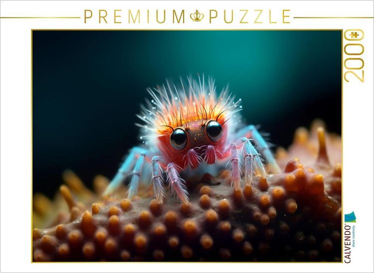 Produktbild: CALVENDO Puzzle Spinne mit langen Wimpern - Lustige Mikroorganismen | 2000 Teile Lege-Gr&ouml;&szlig;e 90x67cm Foto-Puzzle f&uuml;r gl&uuml;ckliche Stunden