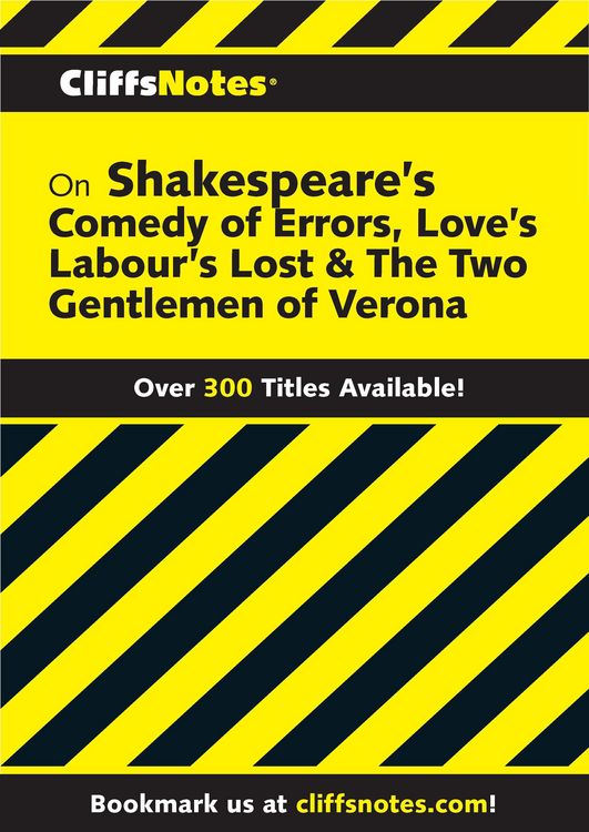 Produktbild: CliffsNotes Shakespeare Comedy of Errors, Loves Labours, Gentlemen of Verona