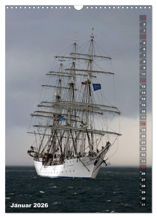 Produktbild: Segelromantik - Gro&szlig;segler auf der Ostsee (Wandkalender 2026 DIN A3 hoch), CALVENDO Monatskalender