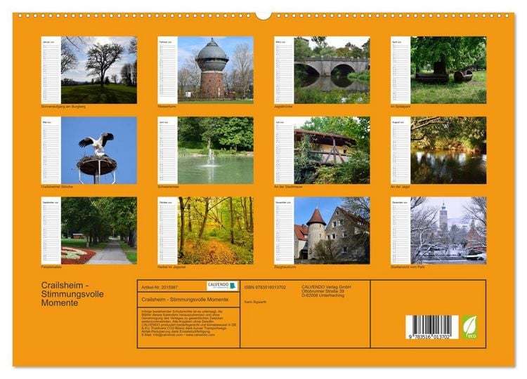 Produktbild: Crailsheim - Stimmungsvolle Momente (hochwertiger Premium Wandkalender 2026 DIN A2 quer), Kunstdruck in Hochglanz